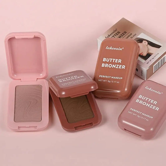 Butter Bronzing Cream Natural Contouring Makeup Highlighting Palette Silky Texture Long Lasting Face Natural Beauty Sculpting